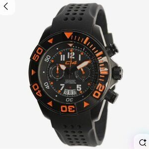 Carbon 14 Men's Black and Orange Chronograph Watch
